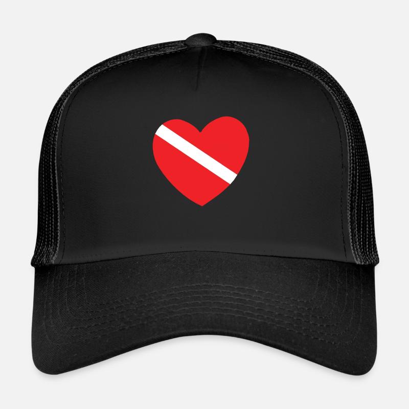 SCUBA LOVE SCUBA DIVING - Trucker Cap - Schwarz/Schwarz