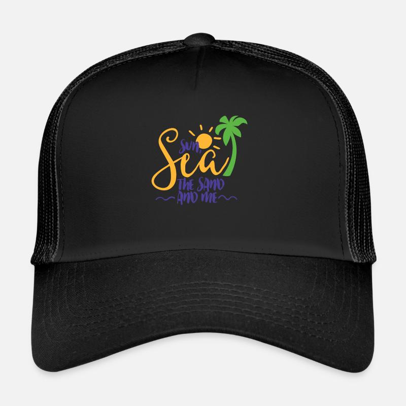 Soleil mer le sable et moi - Casquette trucker  - noir/noir
