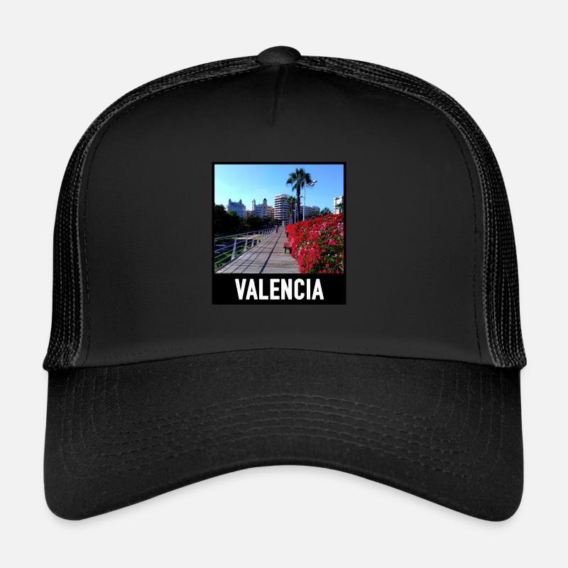 Pont de fleurs à Valence - Casquette trucker  - noir/noir