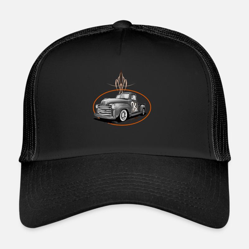 Chevy Apache with Pinstriping Custom Car Pick Up Trucker Cap