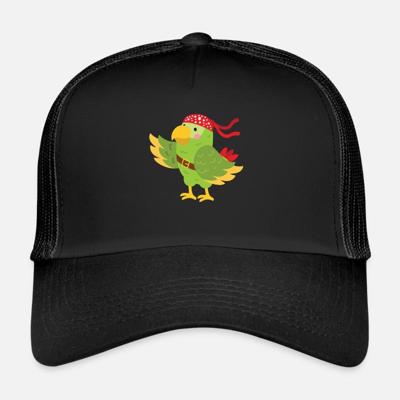 Pirat Papagei - Trucker Cap - Schwarz/Schwarz