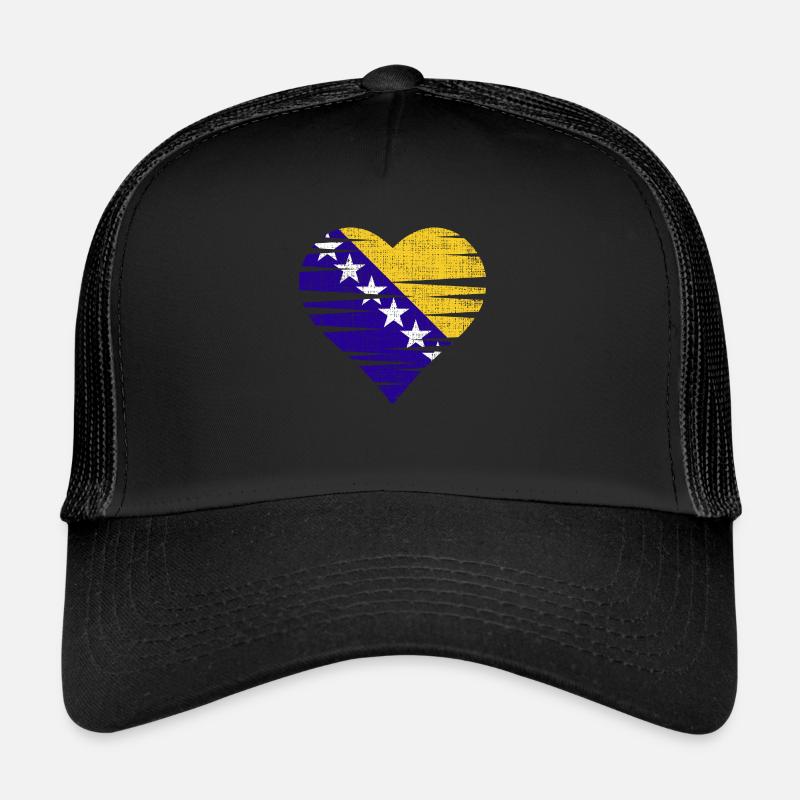 Bosnian flag heart by the Manzanita's Trucker Cap