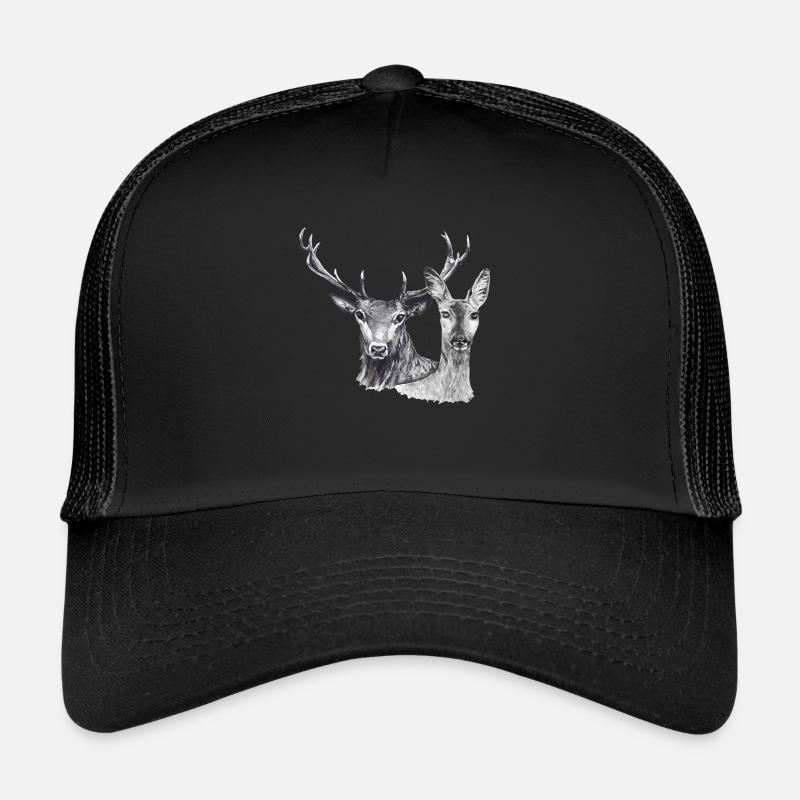 Cerfs et biches - Casquette trucker  - noir/noir