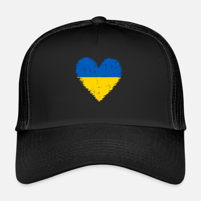 Ukraine Heart Flag Trucker Cap