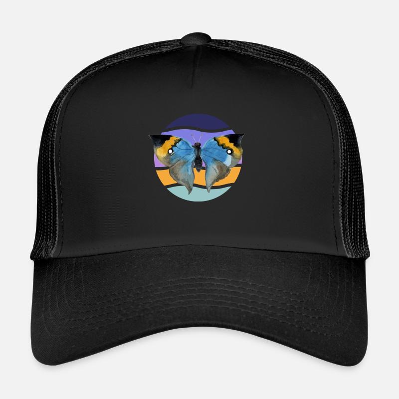 Beautiful butterfly in front of a wave pattern Trucker Cap
