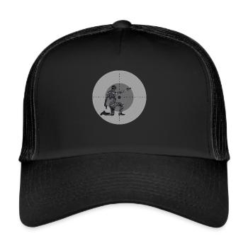 Schießsport Schützenverein Sportverein Zielscheibe - Trucker Cap - Schwarz/Schwarz - Vorne