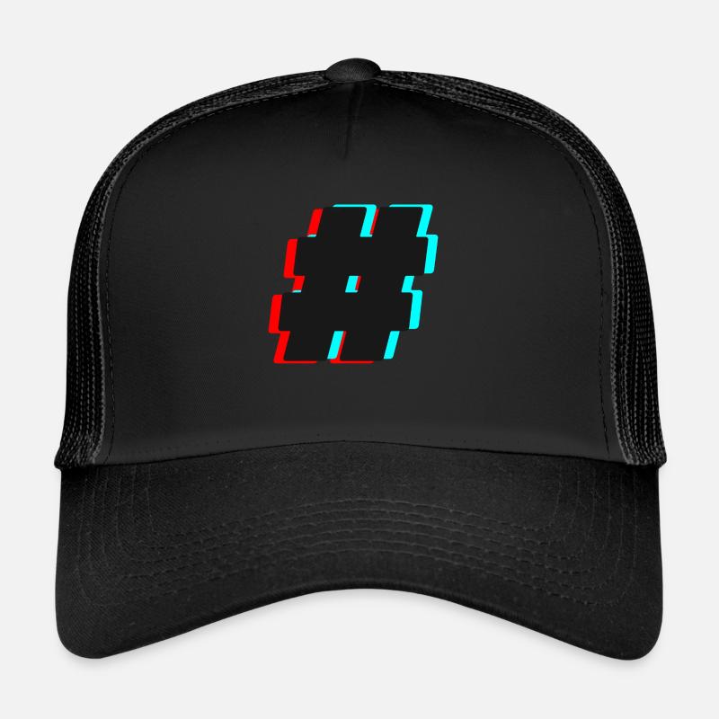 Hashtag # - Casquette trucker  - noir/noir