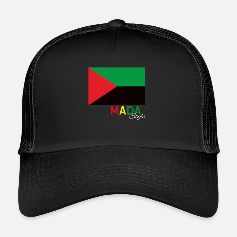 Mada Style Drapeau Martinique - Casquette trucker  - noir/noir