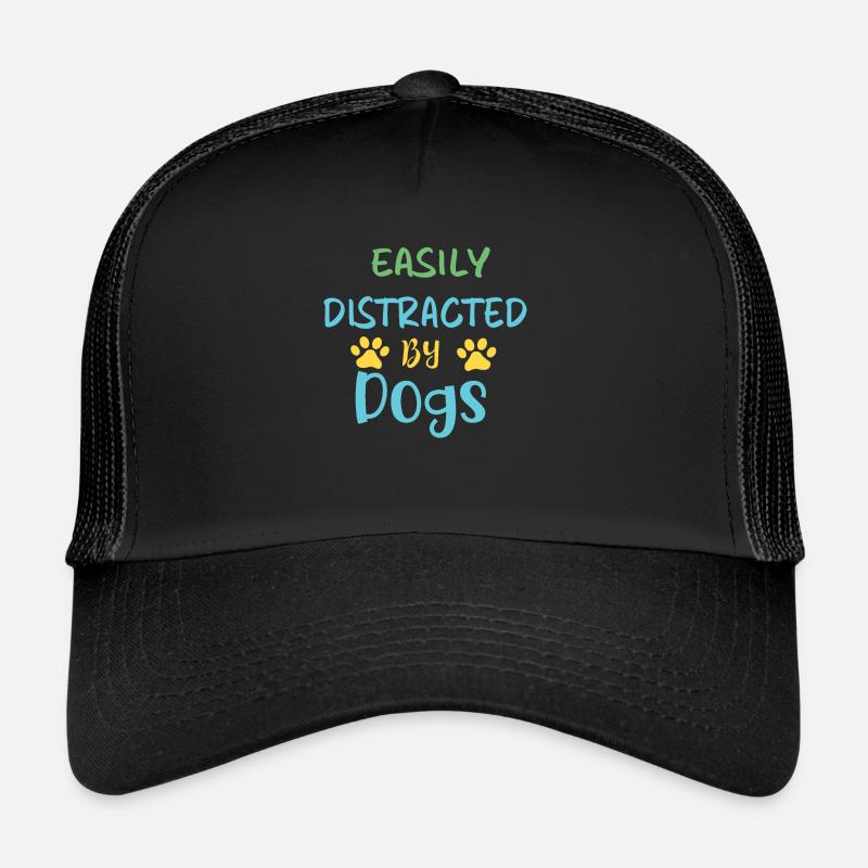 Facilement distrait par les chiens - Casquette trucker - noir/noir