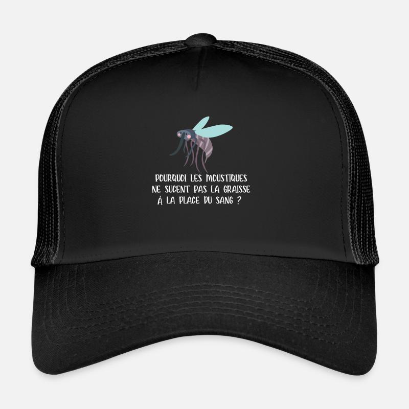pourquoi les moustiques ne sucent pas la graisse - Casquette trucker  - noir/noir