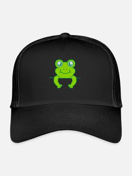 Shield Wall Frog Comic - Trucker Cap - black/black - Front