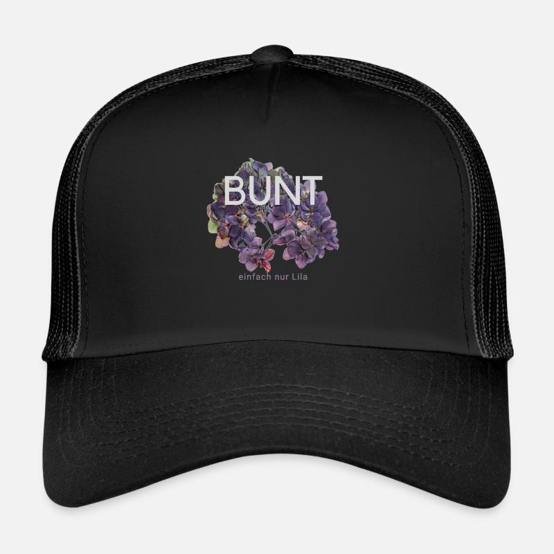 Bunt einfach nur Lila - Trucker Cap - Schwarz/Schwarz