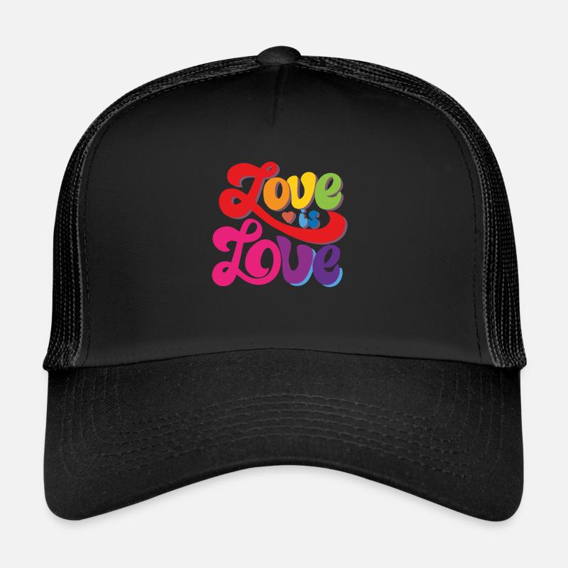 L’amour est l’amour - Pride - Casquette trucker  - noir/noir