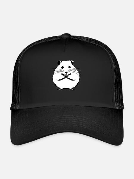 Hamster mignon animal rongeur animaux animal vecteur 10 - Casquette trucker  - noir/noir - Devant