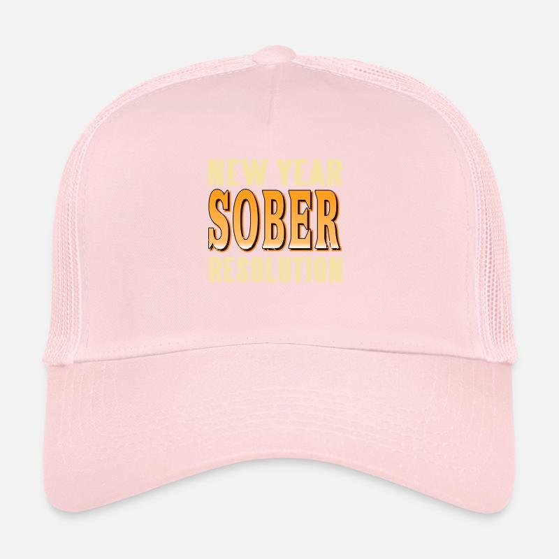 New Year Sober Resolution Retro Sobriety Designs Trucker Cap
