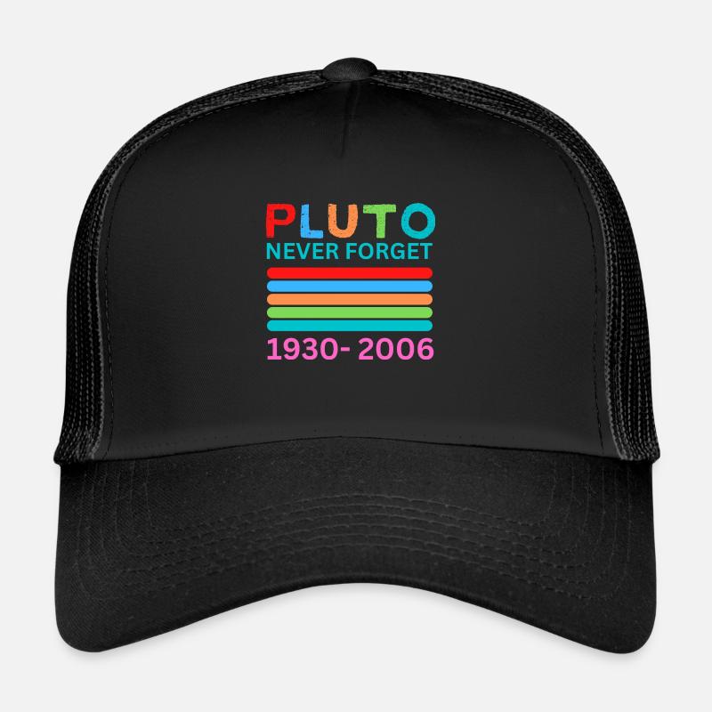 Pluto Never Forget Retro Space Science Pluto Desig Trucker Cap