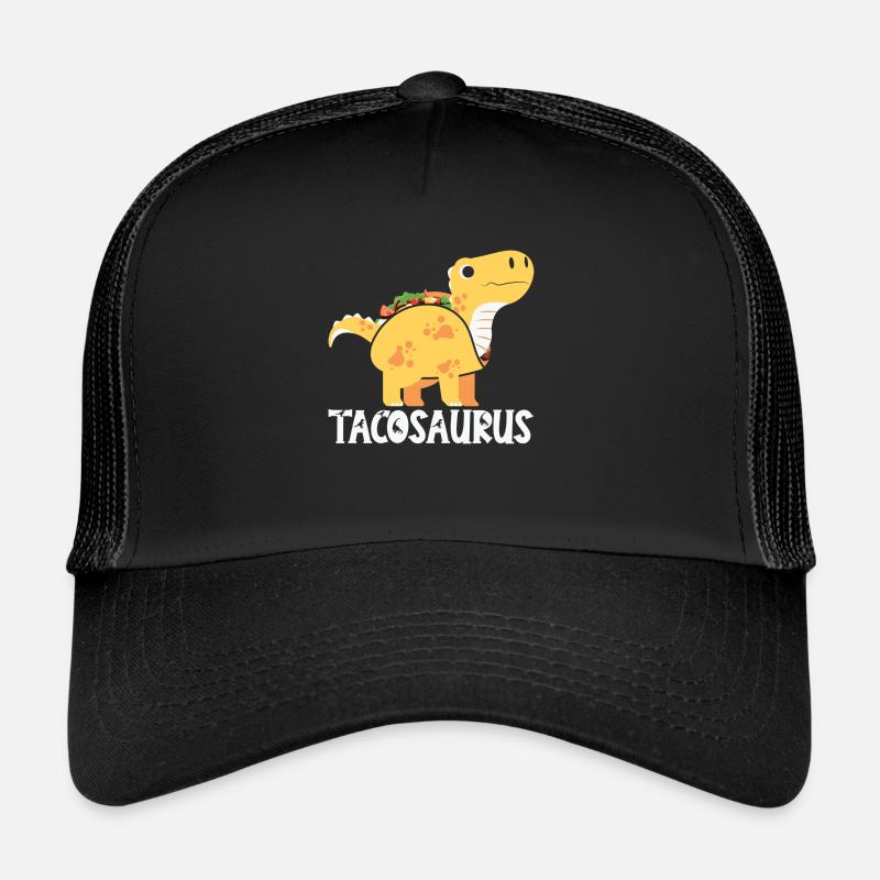 Taco Dinosaurier - Trucker Cap - Schwarz/Schwarz