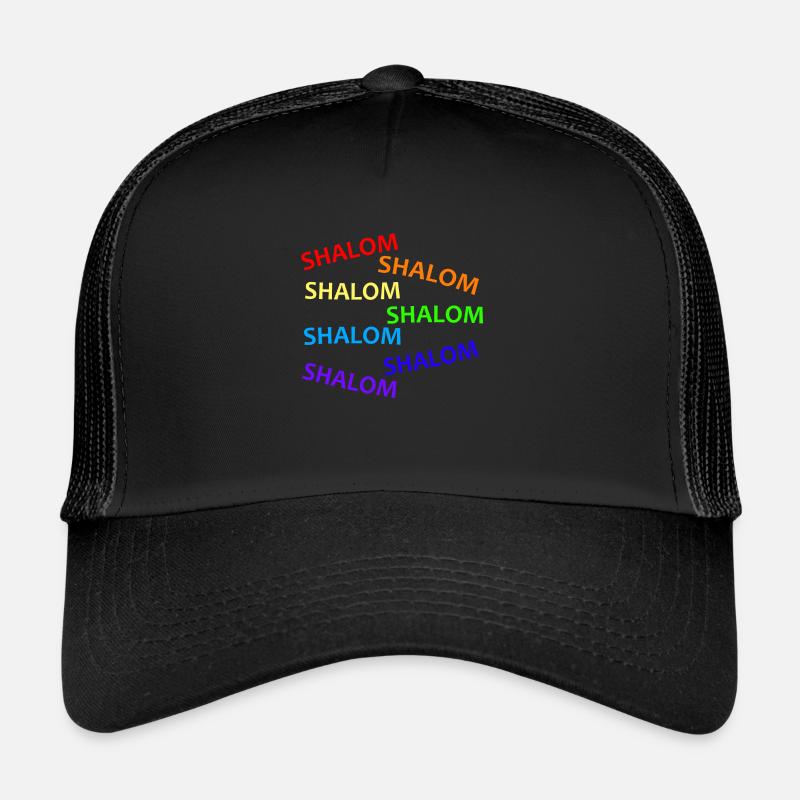 SHALOM RAINBOW WATERFALL - Geschenkidee - Trucker Cap - Schwarz/Schwarz