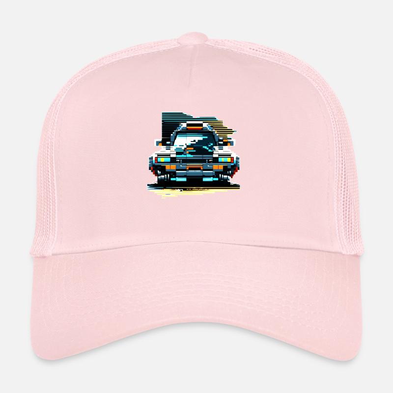 Futuristic car in 8 bit pixel design Trucker Cap