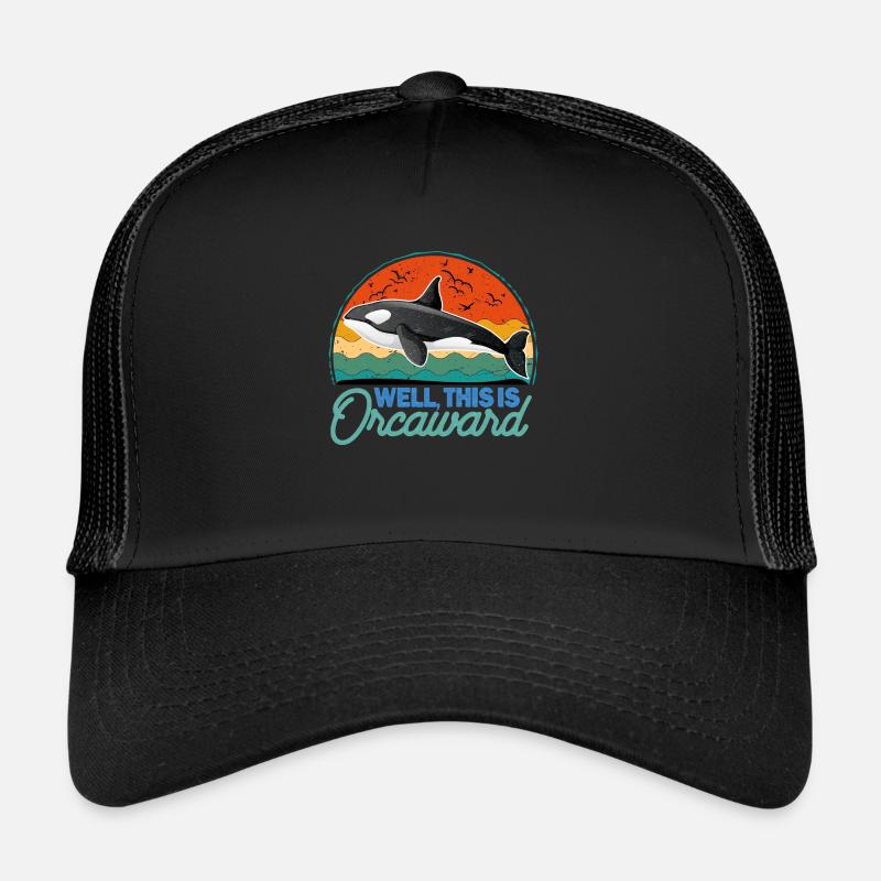 Well This is Orcaward Funny Orca Retro Whale Lover - Trucker Cap - black/black