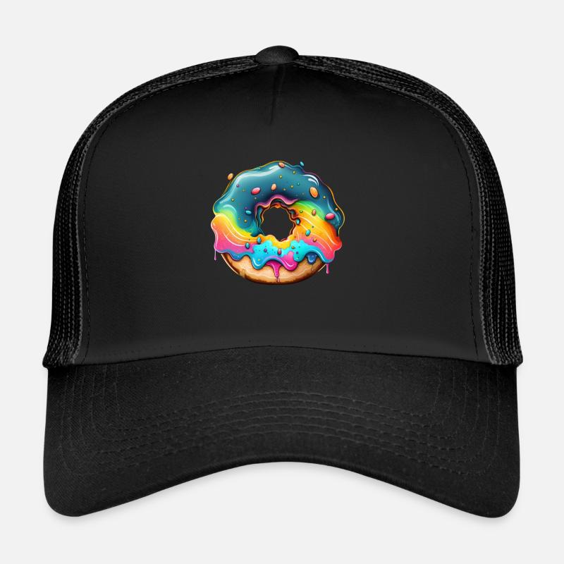 DONUT - CREME - Trucker Cap - Schwarz/Schwarz