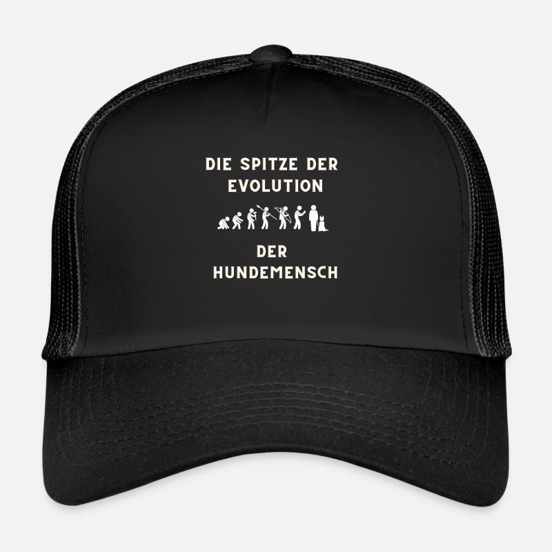 Die Evolution endet beim Hundemensch - Trucker Cap - Schwarz/Schwarz