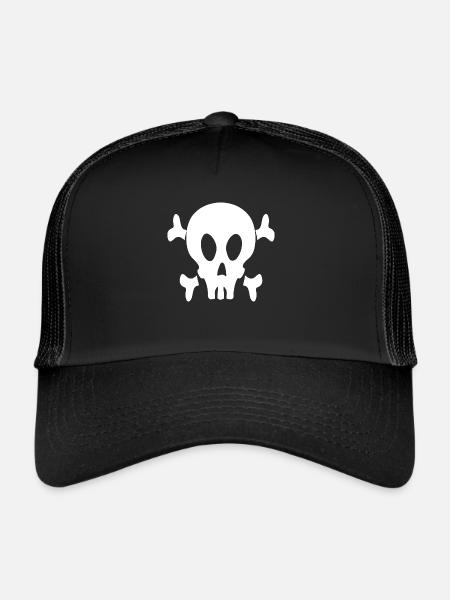 Crâne Chemise Tournesol Bandana Floral Squelette - Casquette trucker  - noir/noir - Devant