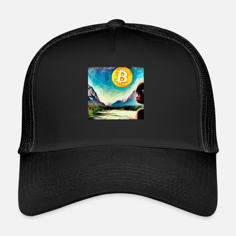 Ape exploring Crypto World - Trucker Cap - Schwarz/Schwarz
