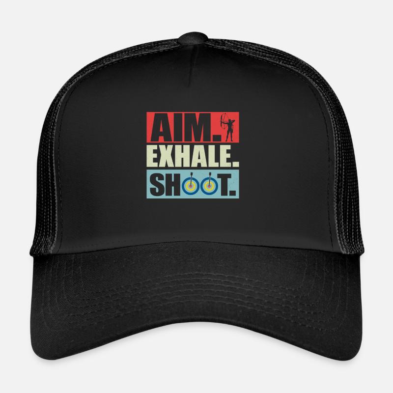 Aim Exhale Shoot. Archery Target Bow & Arrows Trucker Cap