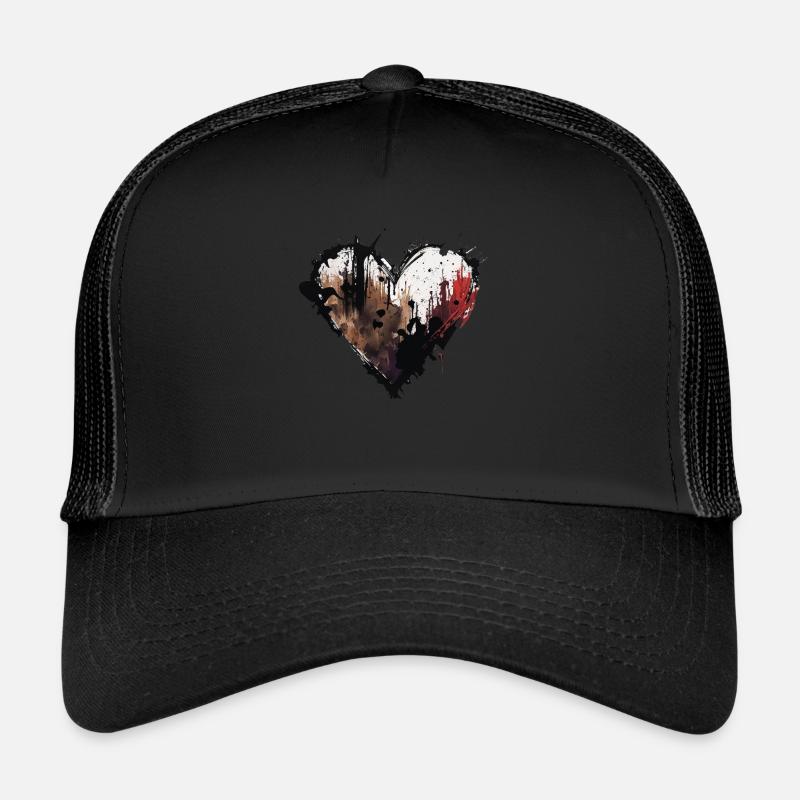 Gouttes de couleur de cœur colorées Casquette trucker 