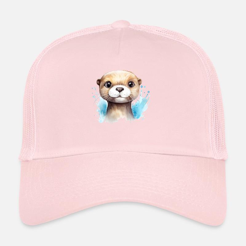 Otter Watercolor Drawing Trucker Cap