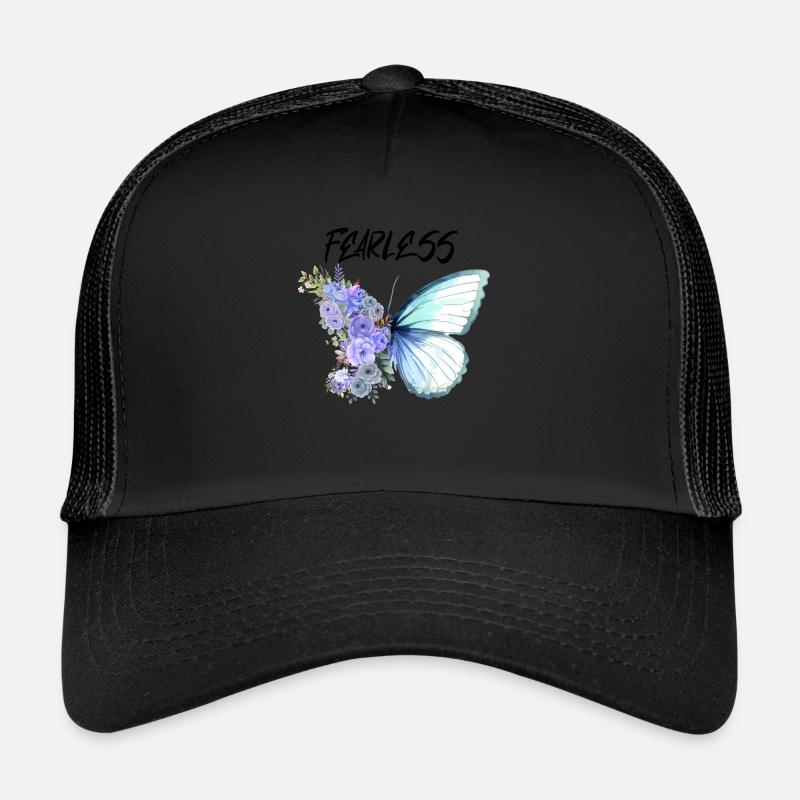 papillon dessiné avec imagination, Intrépide - Casquette trucker  - noir/noir