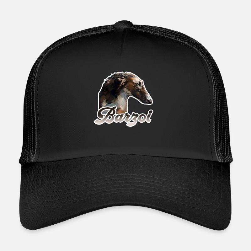 barzoi Barzoï lévrier russe - Casquette trucker  - noir/noir