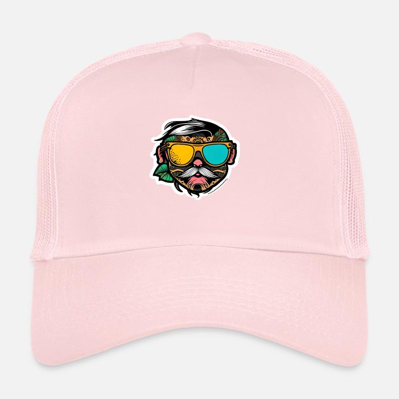 Hipster dans un design d’autocollant coloré Casquette trucker 