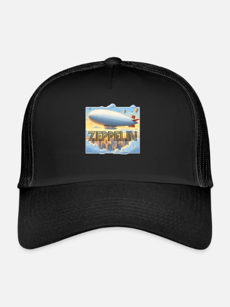 Zeppelin Airship - Trucker Cap - black/black - Front