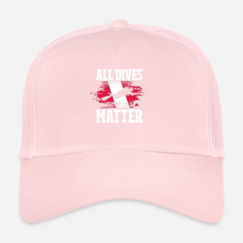 Toutes les plongées comptent Drapeau de plongée rouge blanc Scube Diver Casquette trucker 