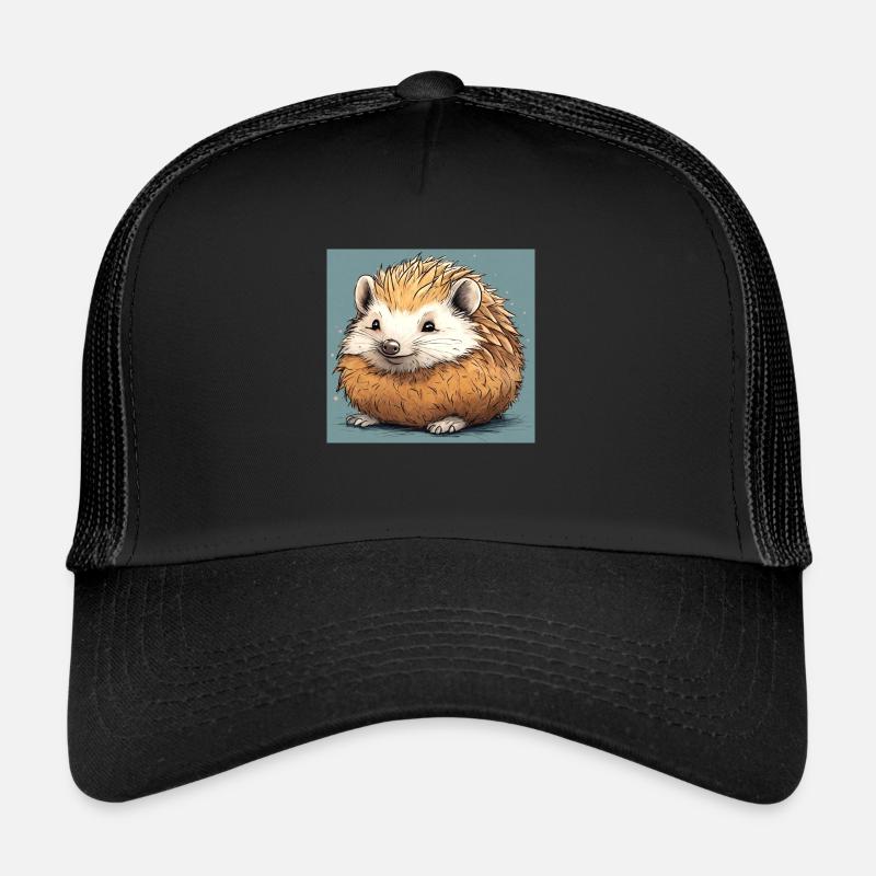 Hérisson Mignon - Casquette trucker  - noir/noir