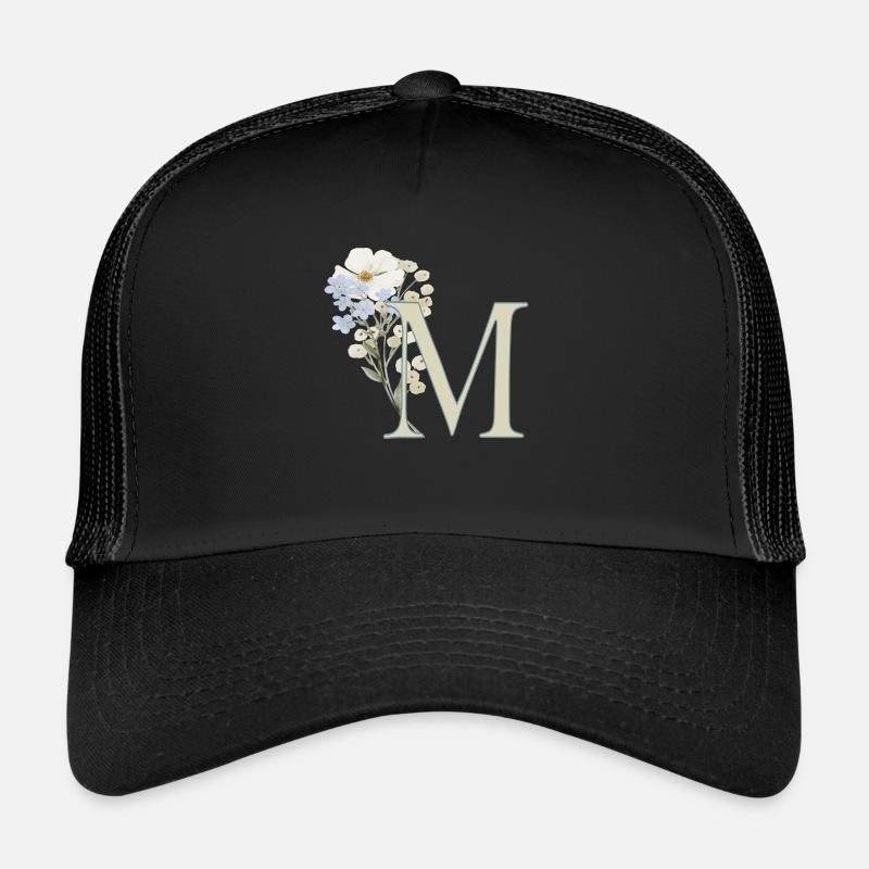 M avec des fleurs Casquette trucker