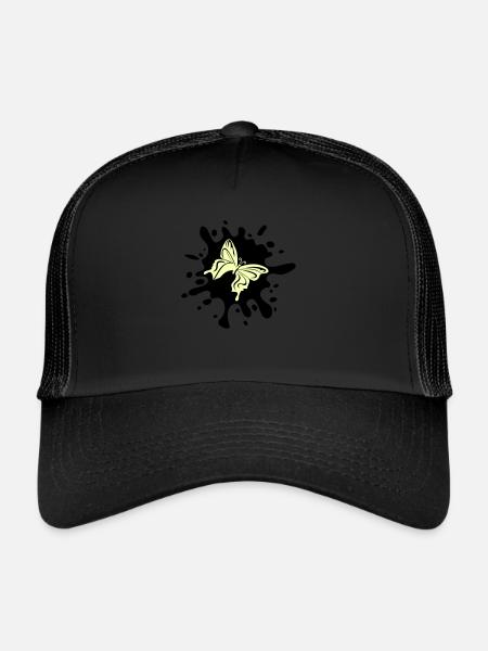 Butterfly Splash of Color - Trucker Cap - black/black - Front