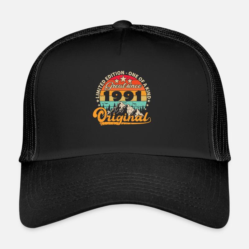 Millésime Né(e) 1991 Cadeau Anniversaire. Casquette trucker 