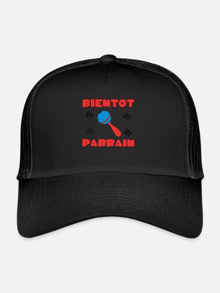 BIENTOT PARRAIN - Casquette trucker  - noir/noir - Devant