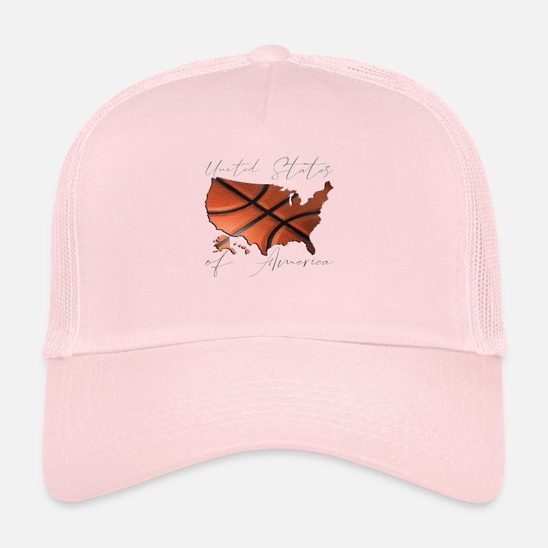 États-Unis | Vrai basket-ball | Script de carte Casquette trucker 