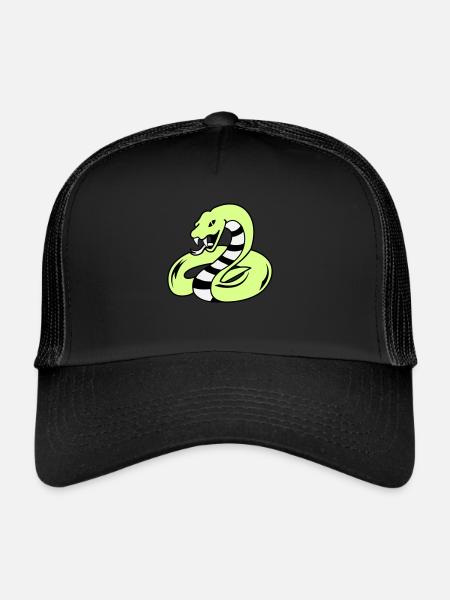 snake 02 - Trucker Cap - black/black - Front
