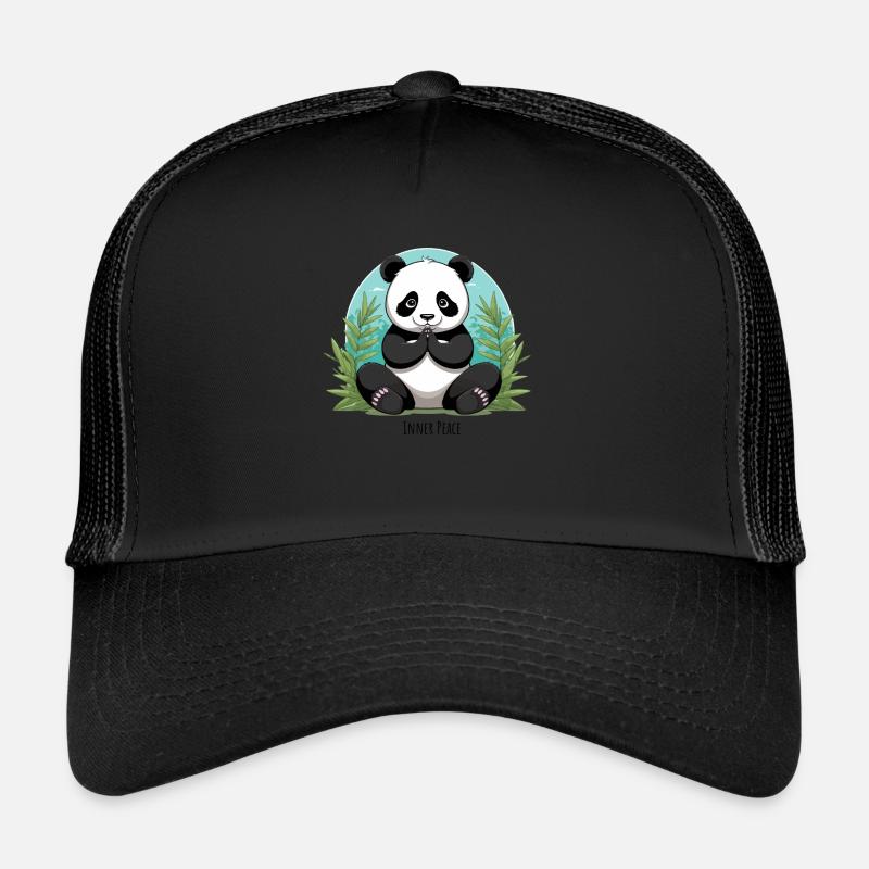 Inner Peace – Meditating Panda - Trucker Cap - black/black