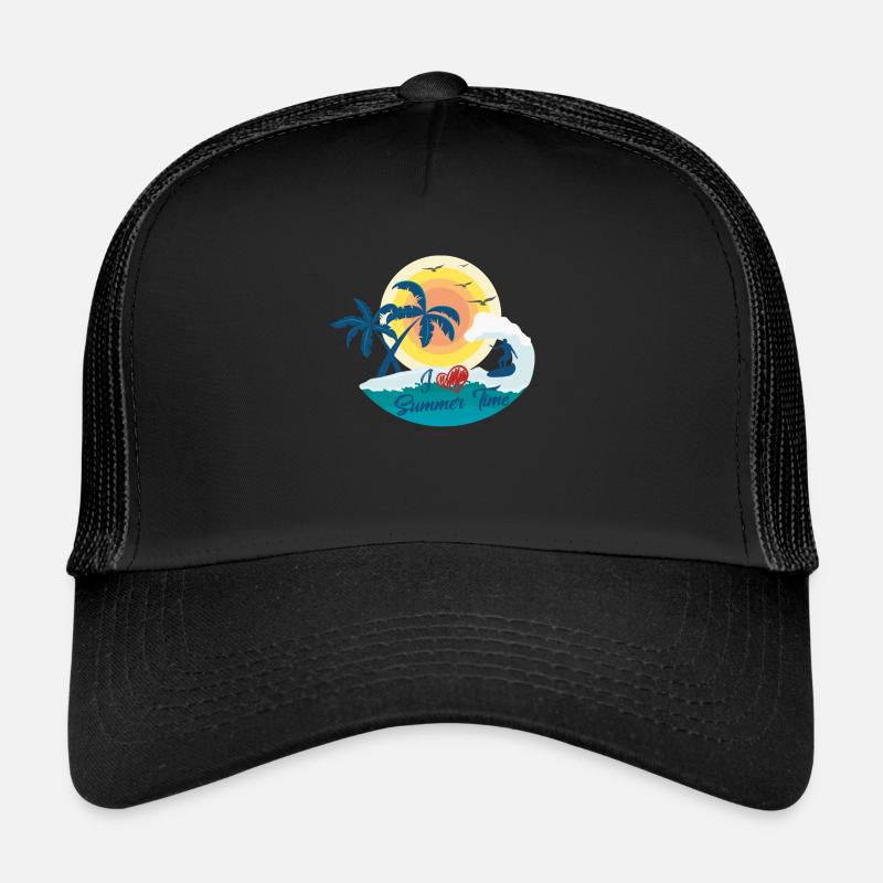 Heure d'été - Casquette trucker  - noir/noir