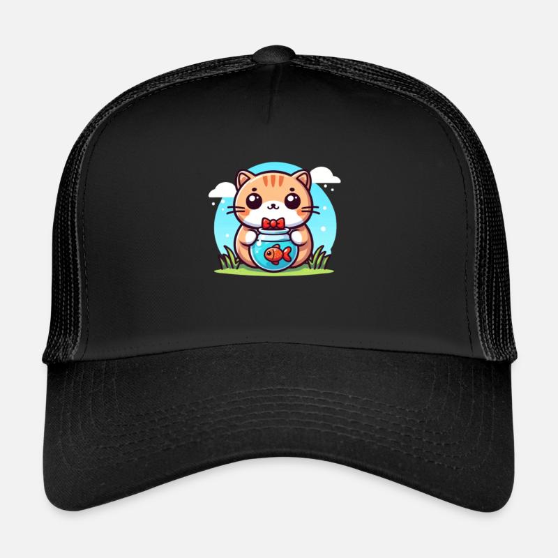 Chat Cartoon 3 Casquette trucker 