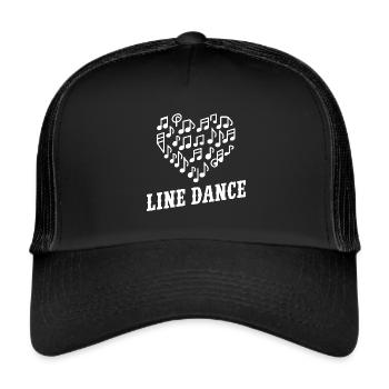 Danse en ligne Danser avec l’amour et le cœur - Casquette trucker  - noir/noir - Devant