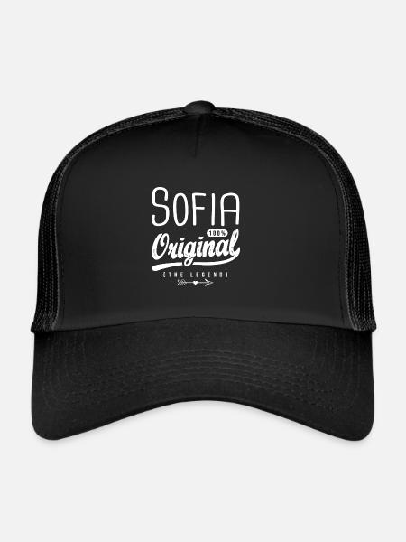 Sofia ORIGINAL personalized Arabic name Sofia - Trucker Cap - black/black - Front