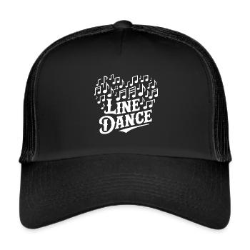 Danse en ligne Danser avec l’amour et le cœur - Casquette trucker  - noir/noir - Devant