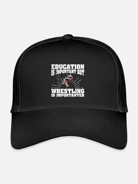 Lutte Lutte Sport Lutte Libre Dicton - Casquette trucker  - noir/noir - Devant